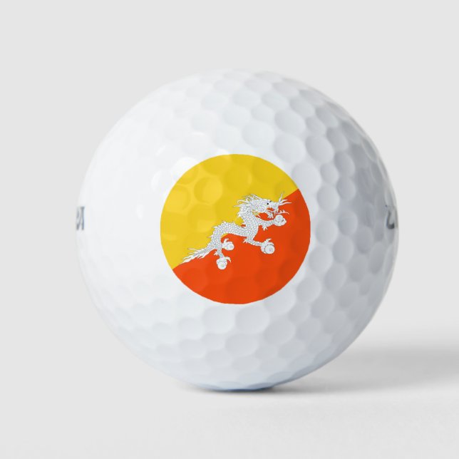 Pelotas De Golf Bandera de Bután (Bután) (dragón trueno) (Anverso)