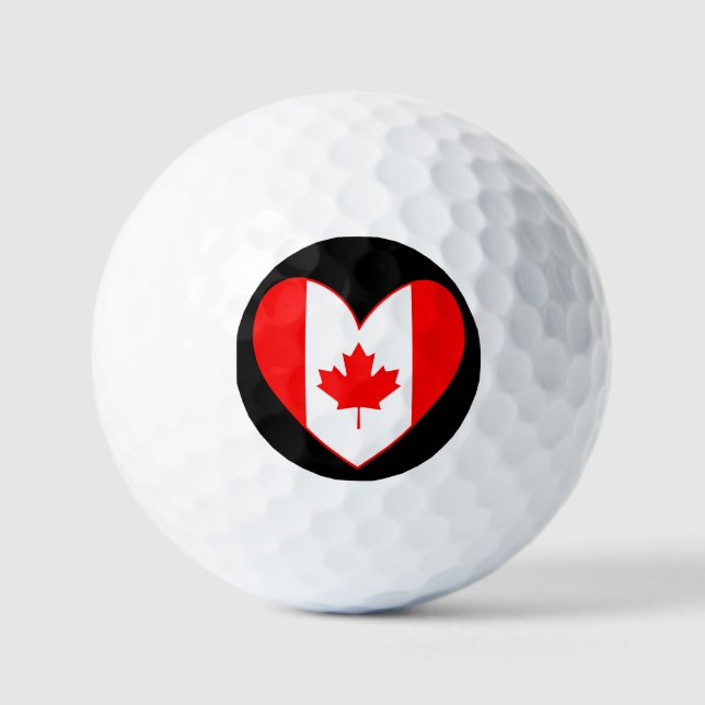 Pelotas De Golf bandera de Canadá corazón (Anverso)