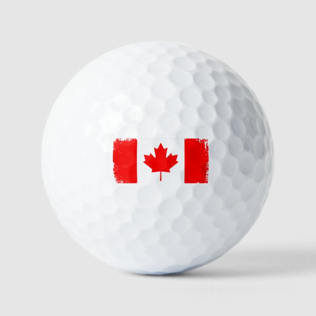 Pelotas De Golf bandera de Canadá desgastada  (Anverso)