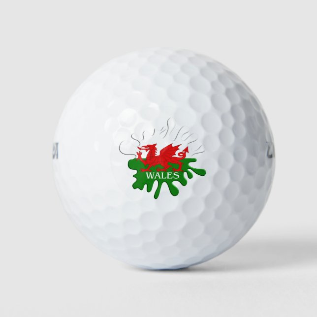 Pelotas De Golf Bandera de cimru galés (Anverso)