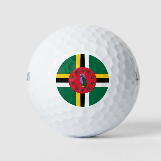 Pelotas De Golf Bandera de Dominica (Anverso)