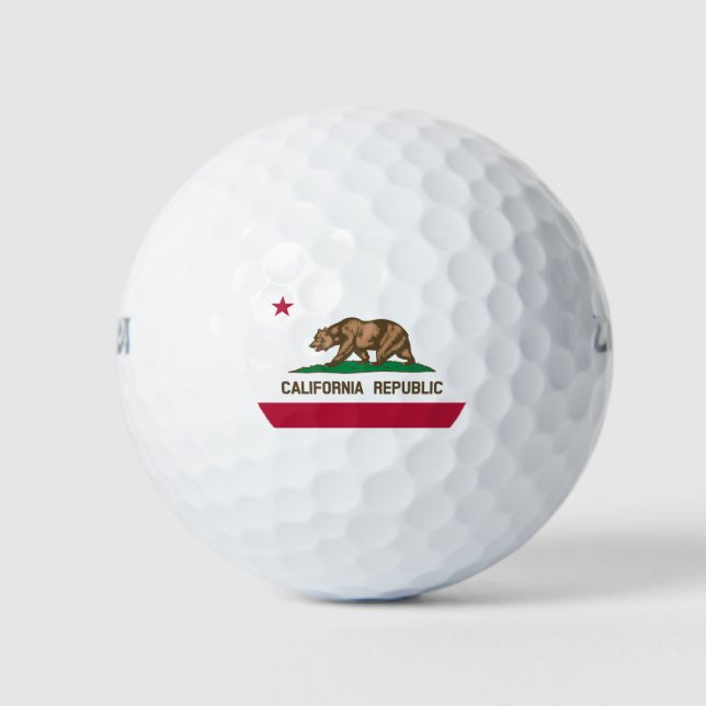 Pelotas De Golf Bandera de estado de California (Anverso)
