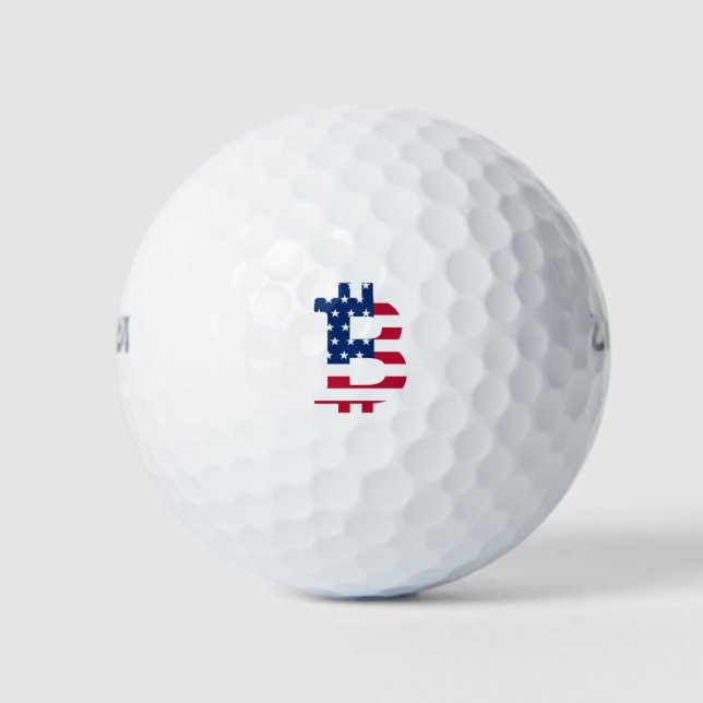 Pelotas De Golf Bandera De Estados Unidos Bitcoin-Bitcoin-Cryptocu (Anverso)
