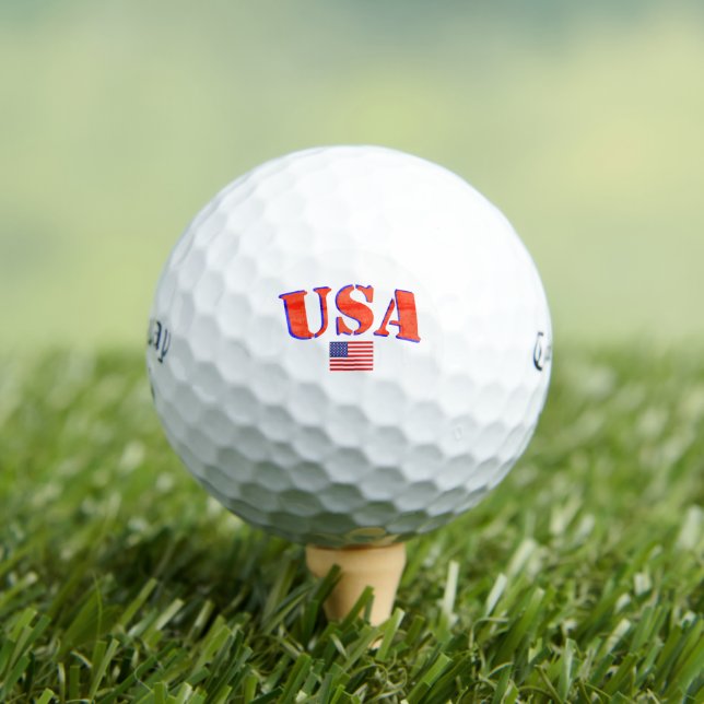 Pelotas De Golf Bandera de Estados Unidos, Personalizado Callaway (Camiseta in situ)
