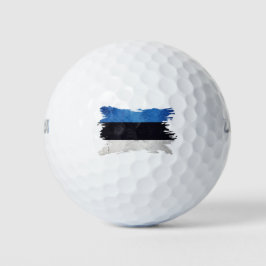 Pelotas De Golf Bandera de Estonia ondulada, pincelada de broche,