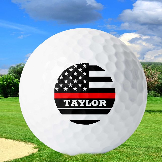 Pelotas De Golf Bandera de Fireman personalizada de Thin Red Line  (Subido por el creador)