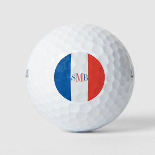 Pelotas De Golf Bandera de Francia con monograma personalizado