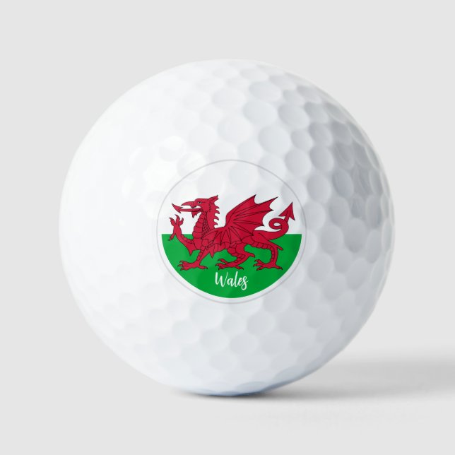 Pelotas De Golf Bandera de Gales y Gales de Golf, Cymru / Golf Bal (Anverso)