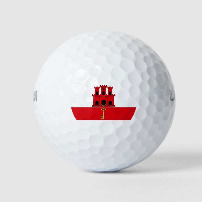 Pelotas De Golf Bandera de Gibraltar (Anverso)