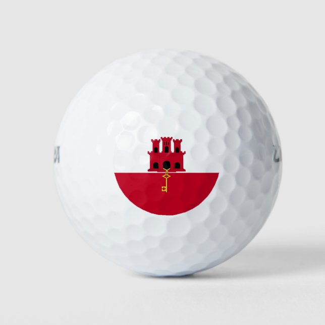 Pelotas De Golf Bandera de Gibraltar (Anverso)