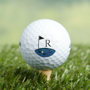 Pelotas De Golf Bandera de golf y Monograma inicial