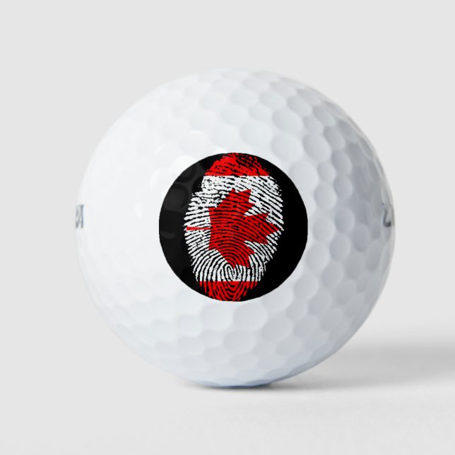 Pelotas De Golf Bandera de huella digital táctil de Canadá (Anverso)