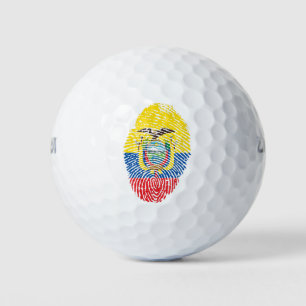 Pelotas De Golf Bandera de huellas dactilares de Ecuador