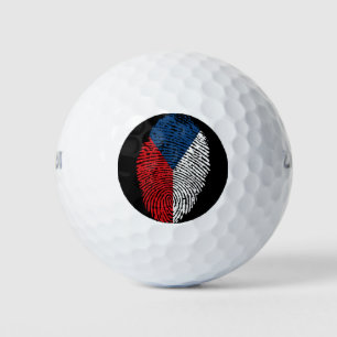 Pelotas De Golf Bandera de huellas dactilares de la República Chec