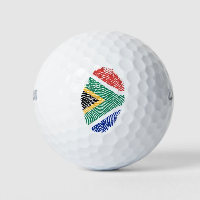 Pelotas De Golf Bandera de huellas digitales de Sudáfrica (Anverso)
