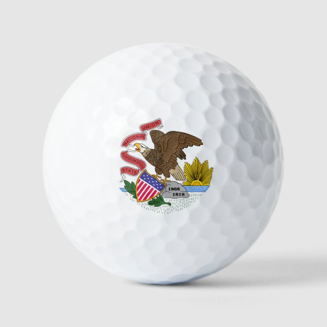 Pelotas De Golf Bandera de Illinois (Anverso)