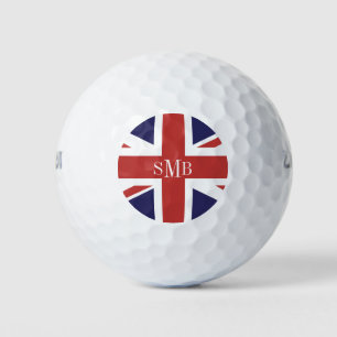 Pelotas De Golf Bandera de Inglaterra con monograma personalizado