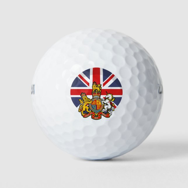 Pelotas De Golf Bandera de Inglaterra y Escudo (Anverso)