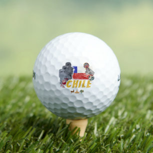 Pelotas De Golf Bandera de Isla de Pascua de Chile y Alpaca