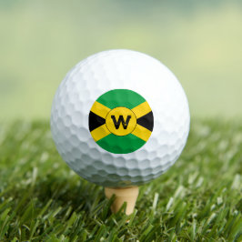 Pelotas De Golf Bandera de Jamaica Agrega tu monograma inicial