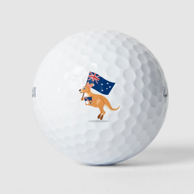 Pelotas De Golf bandera de kangaroo australia (Anverso)