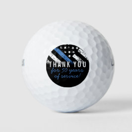 Pelotas De Golf Bandera de la Línea Azul del aniversario de la jub