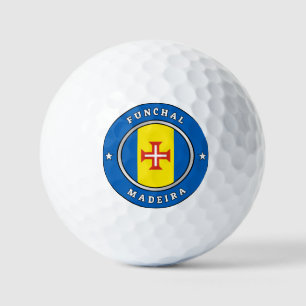 Pelotas De Golf Bandera De Madeira Y Texto