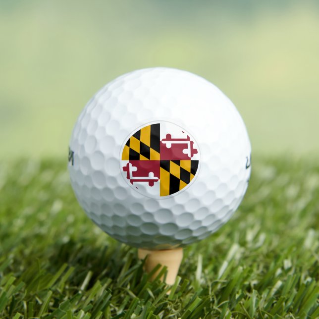 Pelotas De Golf Bandera de Maryland y Maryland de golf (Camiseta in situ)