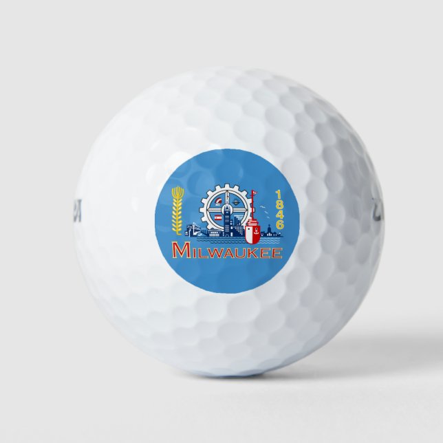 Pelotas De Golf Bandera de Milwaukee (Wisconsin) (Anverso)