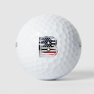 Pelotas De Golf Bandera de Monograma B para Estados Unidos