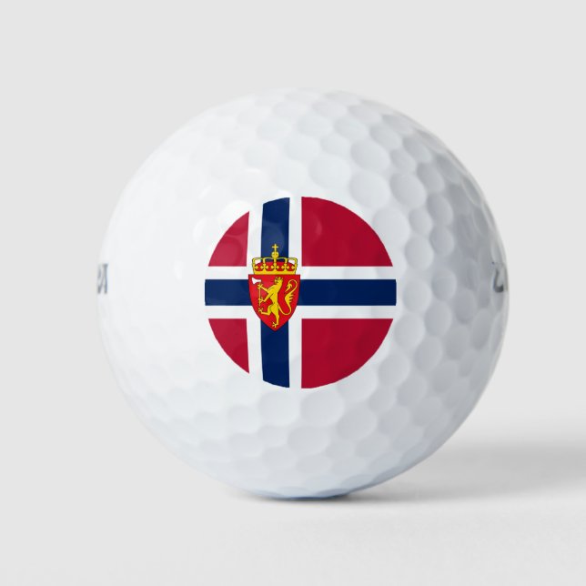 Pelotas De Golf Bandera de Noruega/ Escudo de armas (Anverso)