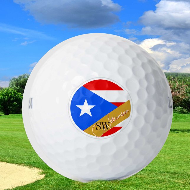 Pelotas De Golf Bandera de Puerto Rico, Monogramada Willson Ultra (Subido por el creador)