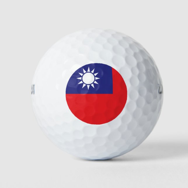 Pelotas De Golf Bandera de Taiwán (Anverso)