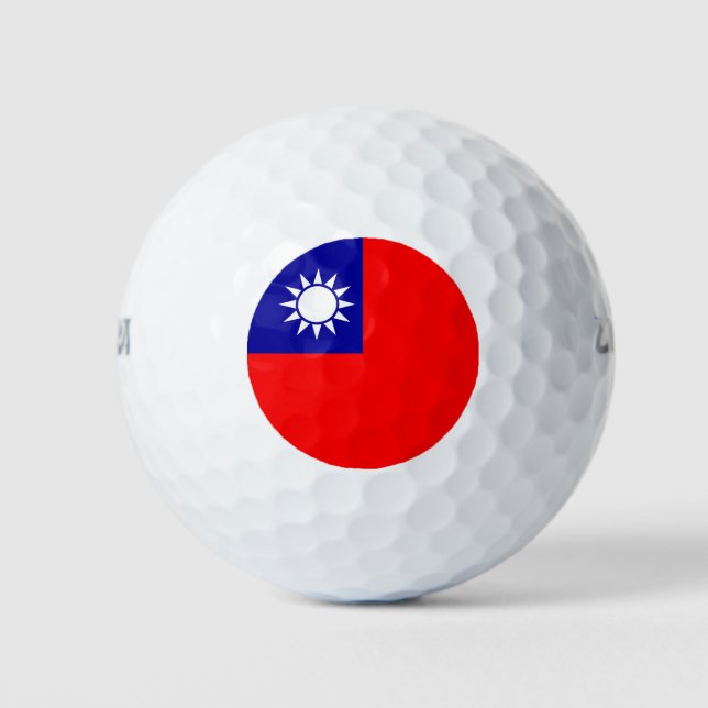 Pelotas De Golf Bandera de Taiwán (Anverso)