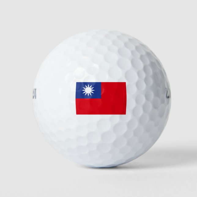 Pelotas De Golf Bandera de Taiwán (Anverso)