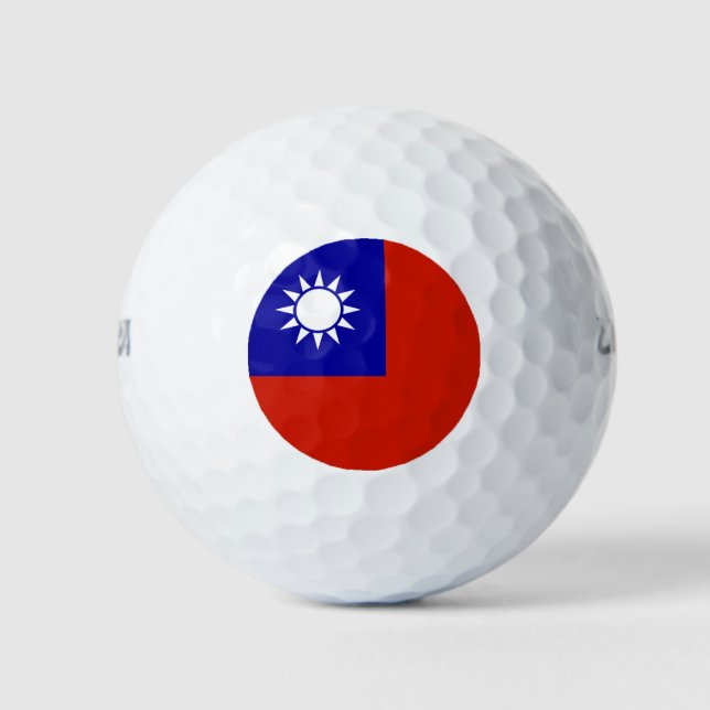 Pelotas De Golf Bandera de Taiwán (Anverso)