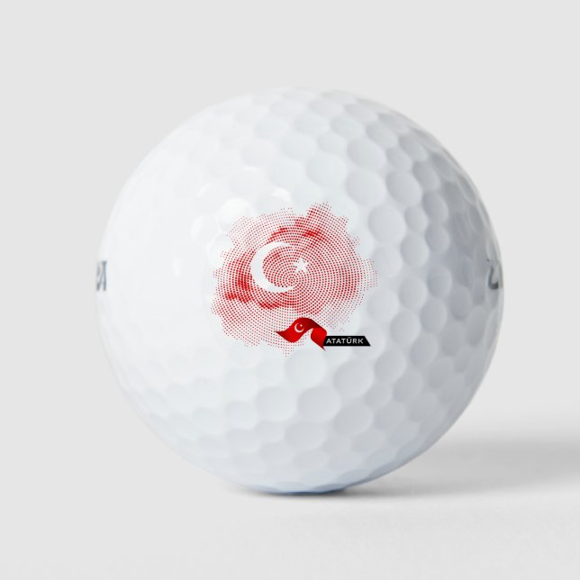 Pelotas De Golf bandera de Turquía (Anverso)