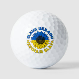 Pelotas De Golf Bandera de Ucrania de Slava Ukraini Heroiam Slava