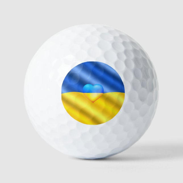 Pelotas De Golf Bandera De Ucrania - Libertad - Paz - Solidaridad (Anverso)