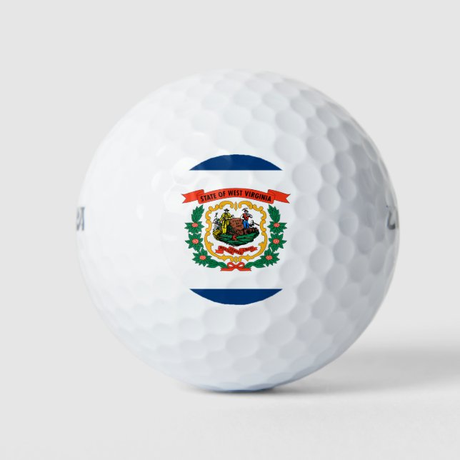 Pelotas De Golf Bandera de Virginia Occidental, bandera de los Est (Anverso)