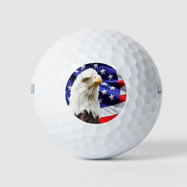 Pelotas De Golf Bandera del águila calva estadounidense (Anverso)