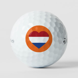 Pelotas De Golf Bandera del corazón de los Países Bajos en el Nara