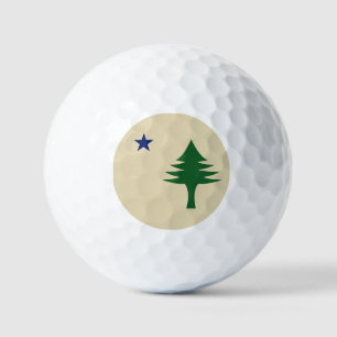 Pelotas De Golf Bandera del estado de Maine de 1901 con árbol de p