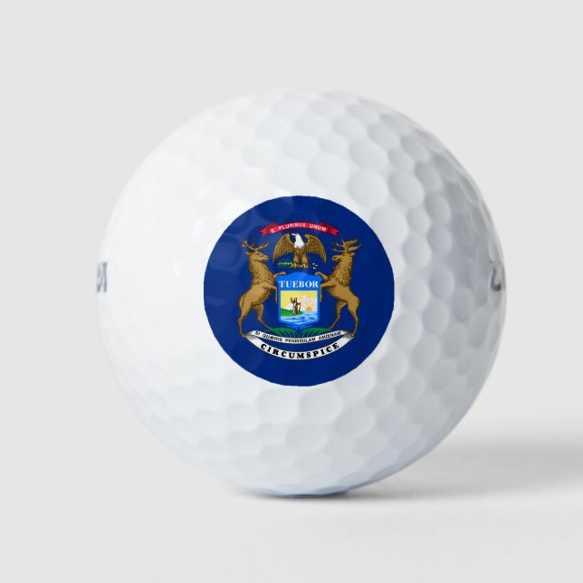 Pelotas De Golf Bandera del estado de Michigan (Anverso)