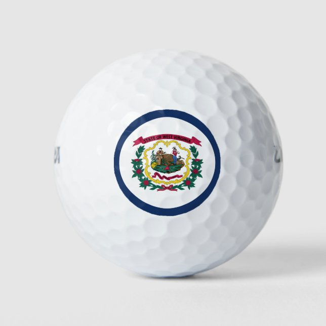 Pelotas De Golf Bandera del Estado de Virginia Occidental (Anverso)