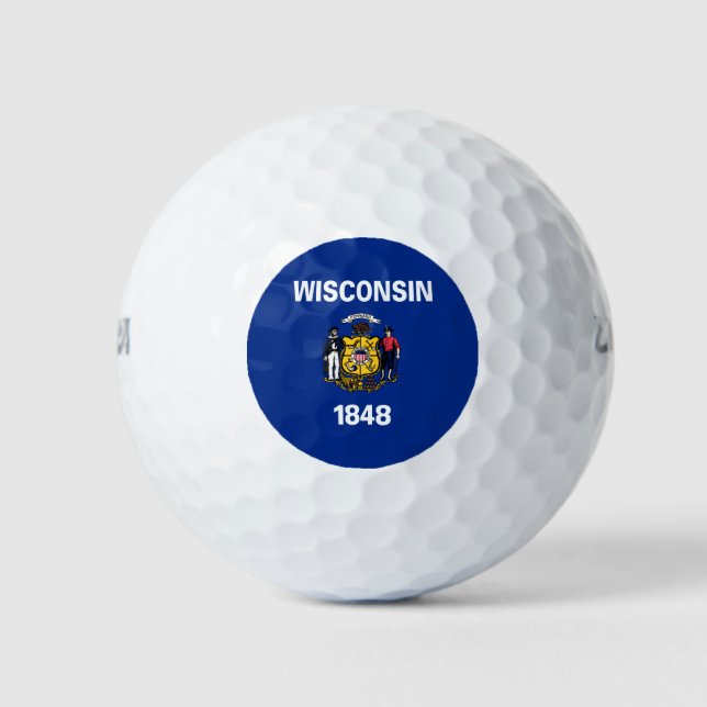 Pelotas De Golf Bandera del Estado de Wisconsin (Anverso)