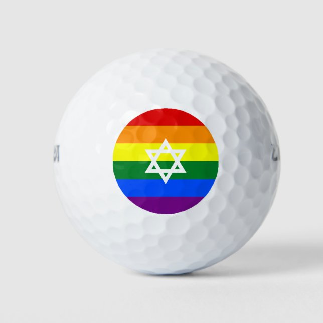 Pelotas De Golf Bandera del Orgullo Judío Gay (Anverso)