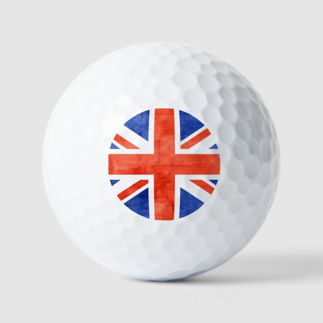 Pelotas De Golf Bandera del Reino Unido Grunge (Anverso)
