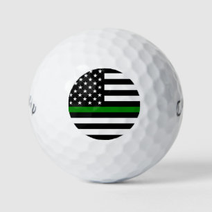 Pelotas De Golf Bandera delgada de la Línea Verde: Veteranos milit