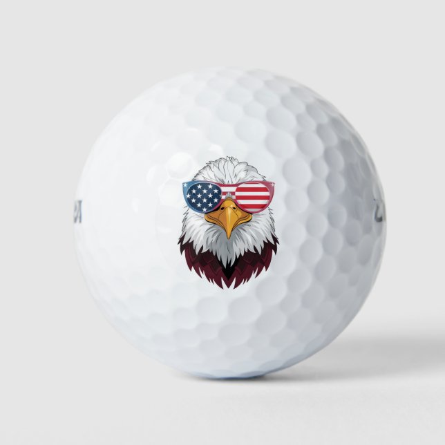 Pelotas De Golf Bandera Estadounidense Águila Patriótica 4 De Juli (Anverso)